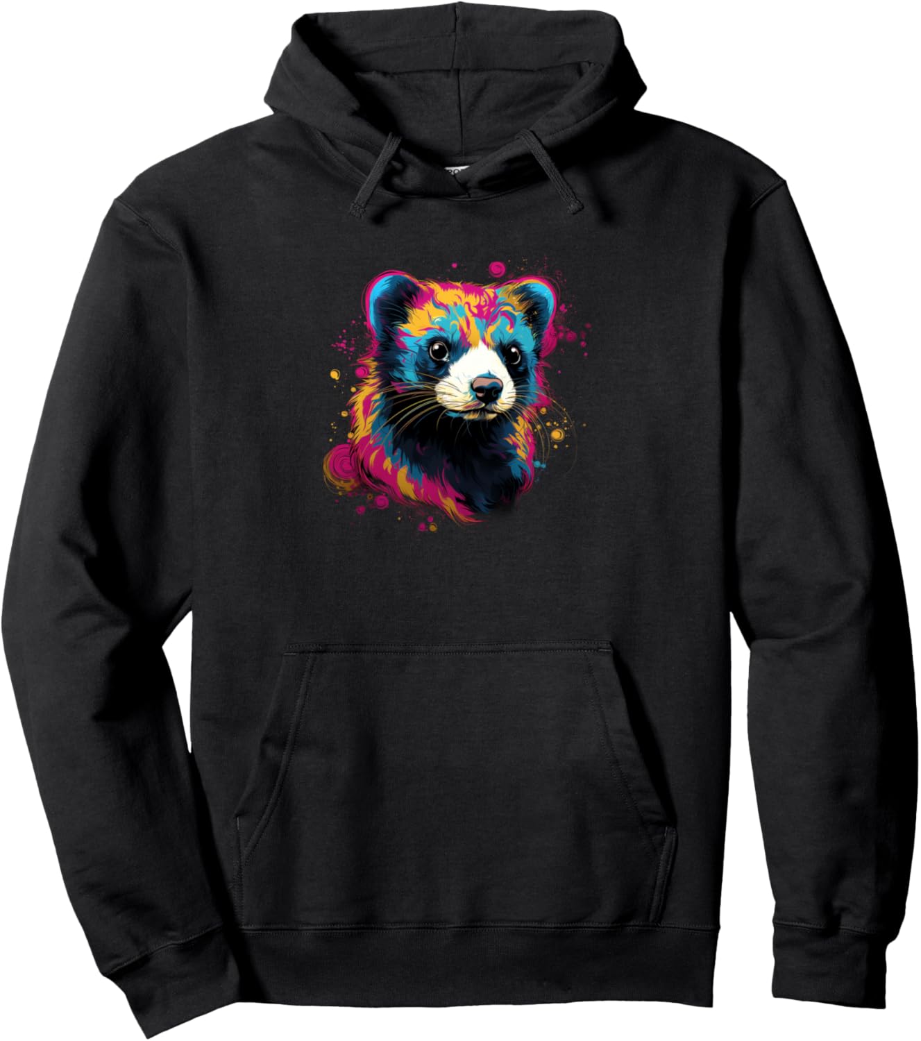 Ferret Vibrant Colors Paint Splatter Pet Lovers Cute Women's Pullover Hoodie