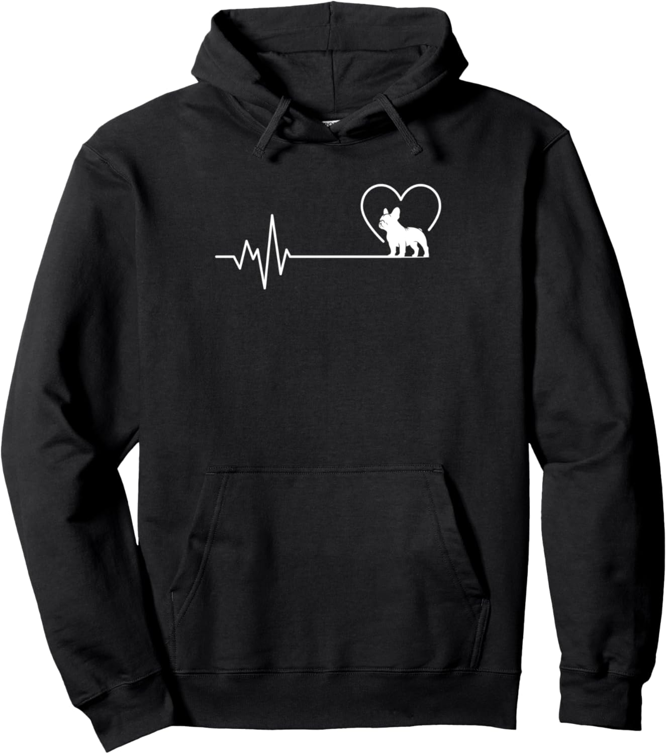 French Bulldog Heartbeat Frenchie Mom Dad Dog Lovers Pullover Hoodie