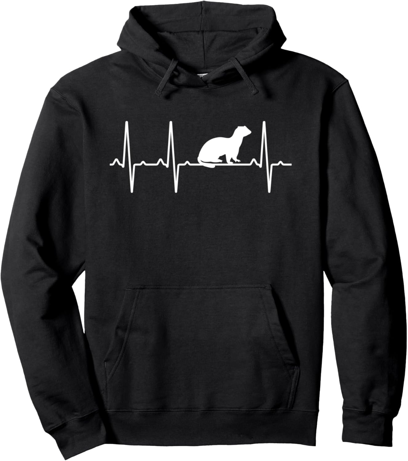 Ferret Heartbeat Gift For Men Women Weasel Pet Animal Lover Pullover Hoodie