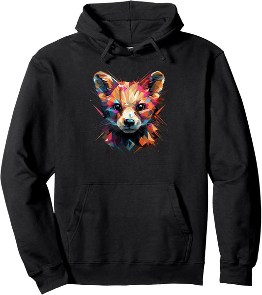 Ferret Geometric Vibrant Colors Pet Lovers Cute Women's Pullover Hoodie