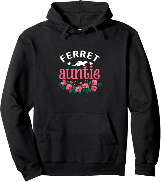 Ferret Auntie Gifts Womens Ferret Pet Lover Owner Christmas Pullover Hoodie