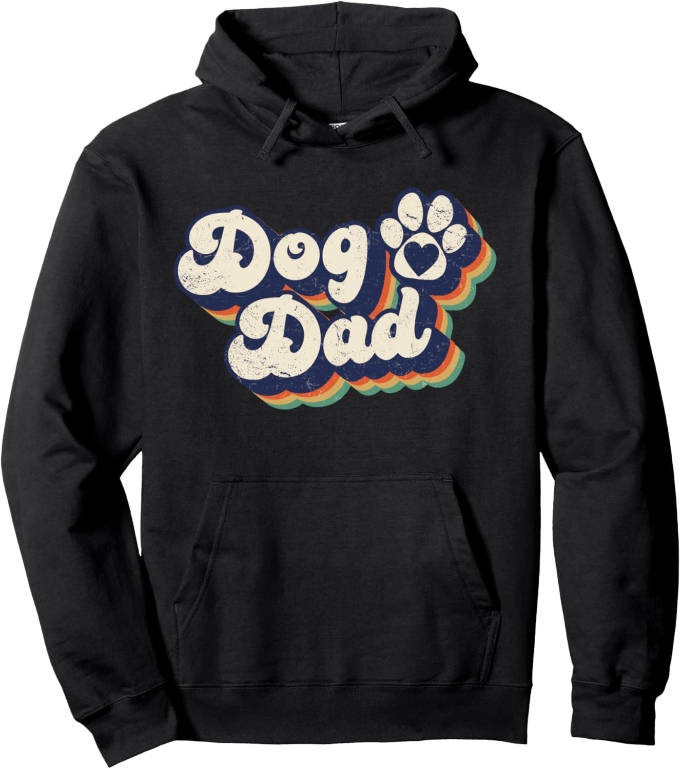 Dog Dad, Paw Vintage Dog Lover Owner Men Dog Funny Pet Lover Pullover Hoodie