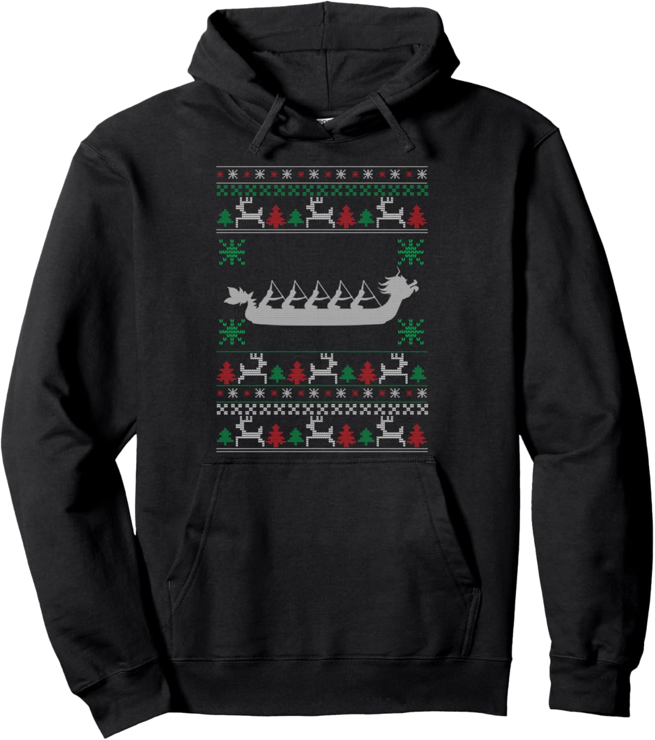 Dragon Boat Ugly Christmas Gift Xmas Pullover Hoodie