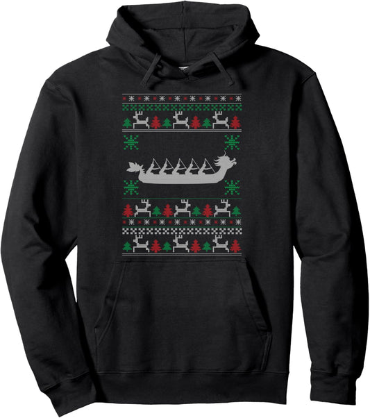 Dragon Boat Ugly Christmas Gift Xmas Pullover Hoodie