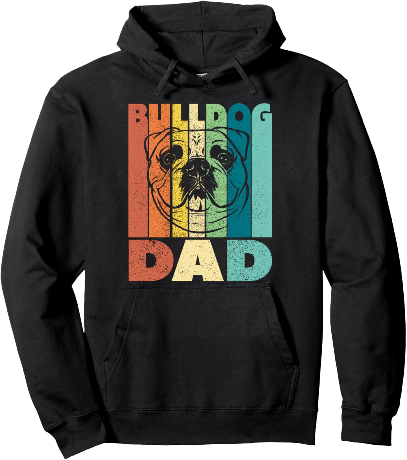 English Bulldog Papa Sunset Vintage Dog English Bulldog Dad Pullover Hoodie