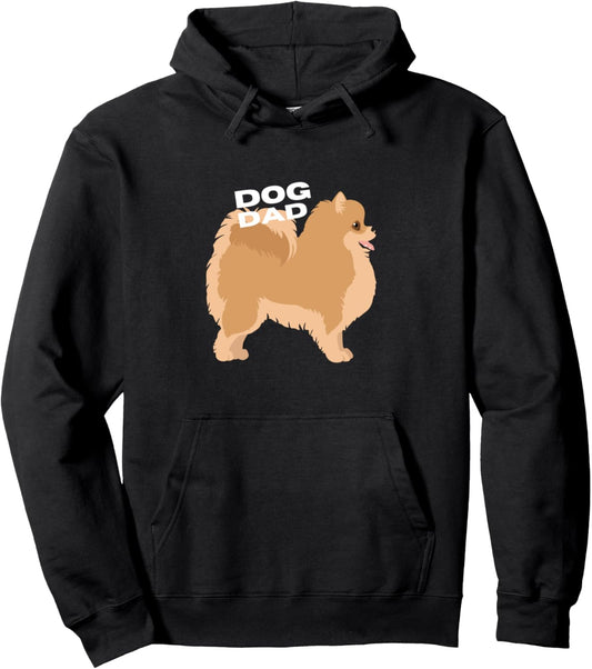 Fawn Pomeranian Dog Dad Man Pullover Hoodie