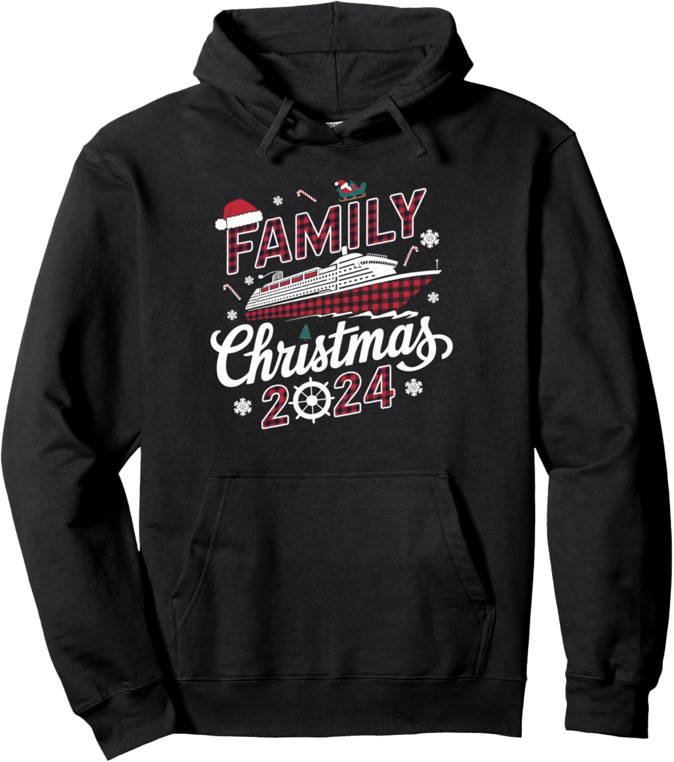 Family Christmas Cruise 2024 Matching holidays Santa Hat Pullover Hoodie