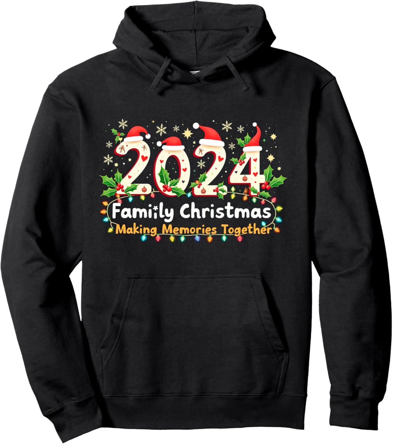 Family Christmas 2024 Reindeer Making Memories Together Xmas Pullover Hoodie