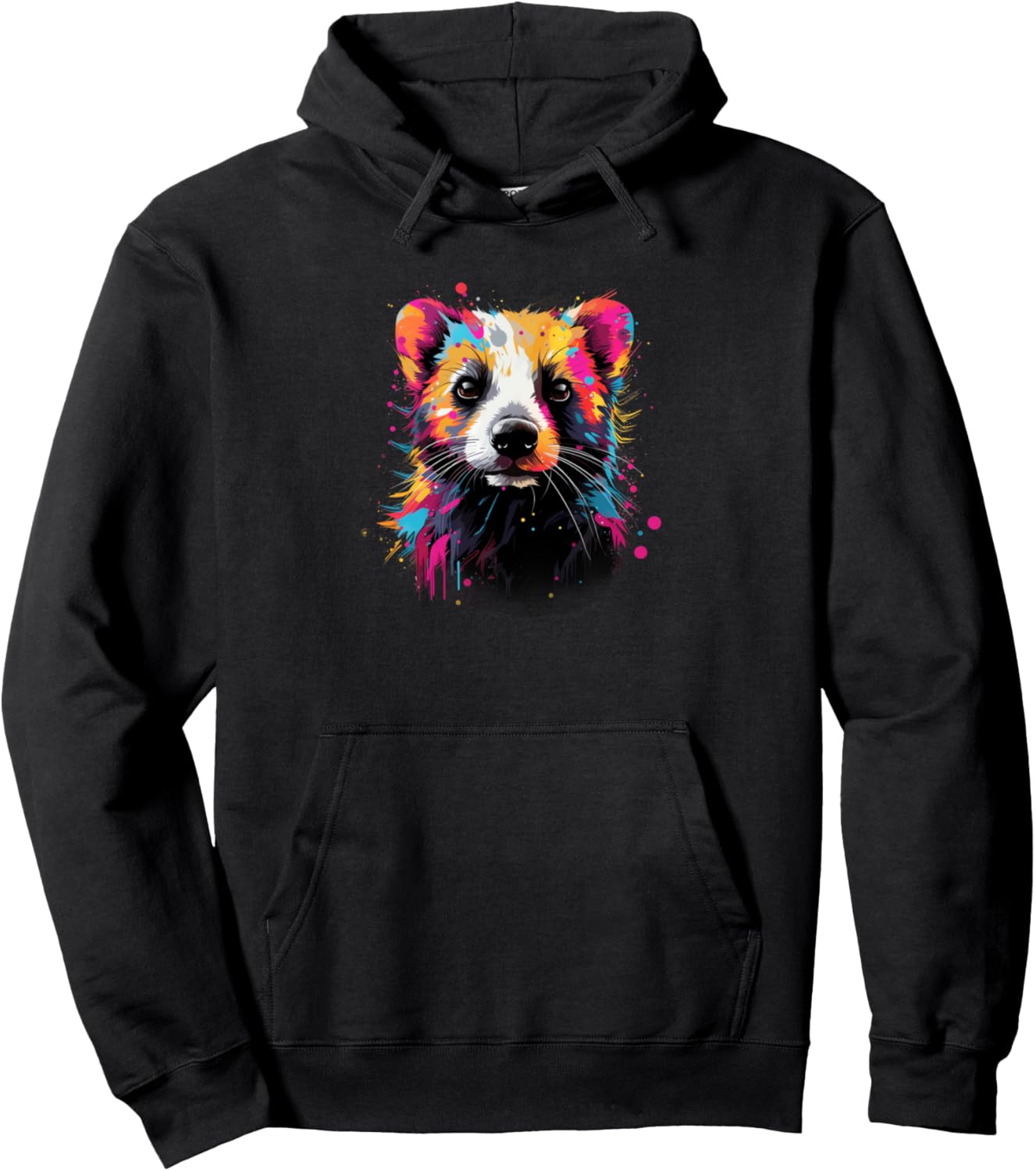 Ferret Vibrant Colors Paint Splatter Pet Lovers Cute Women's Pullover Hoodie