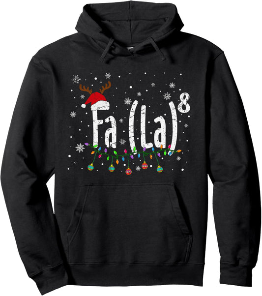 Fa La La La Funny Cute Christmas Pun Pajama Xmas Vintage Pullover Hoodie