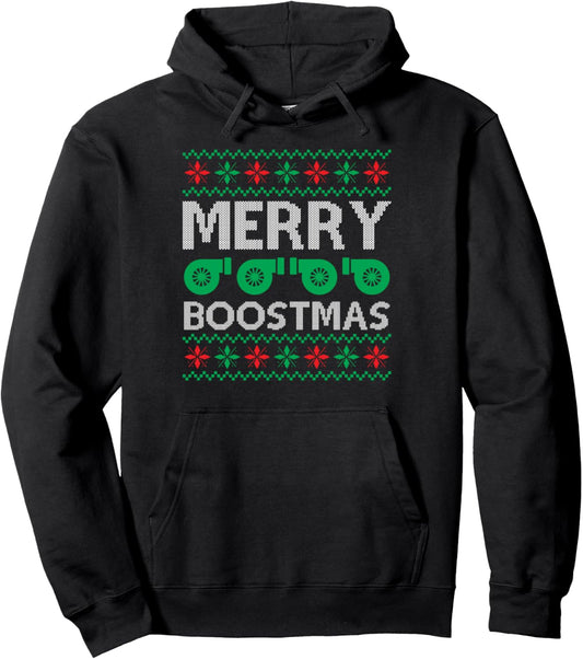 Engine Car Tuning Ugly Christmas - Merry Boostmas Pullover Hoodie