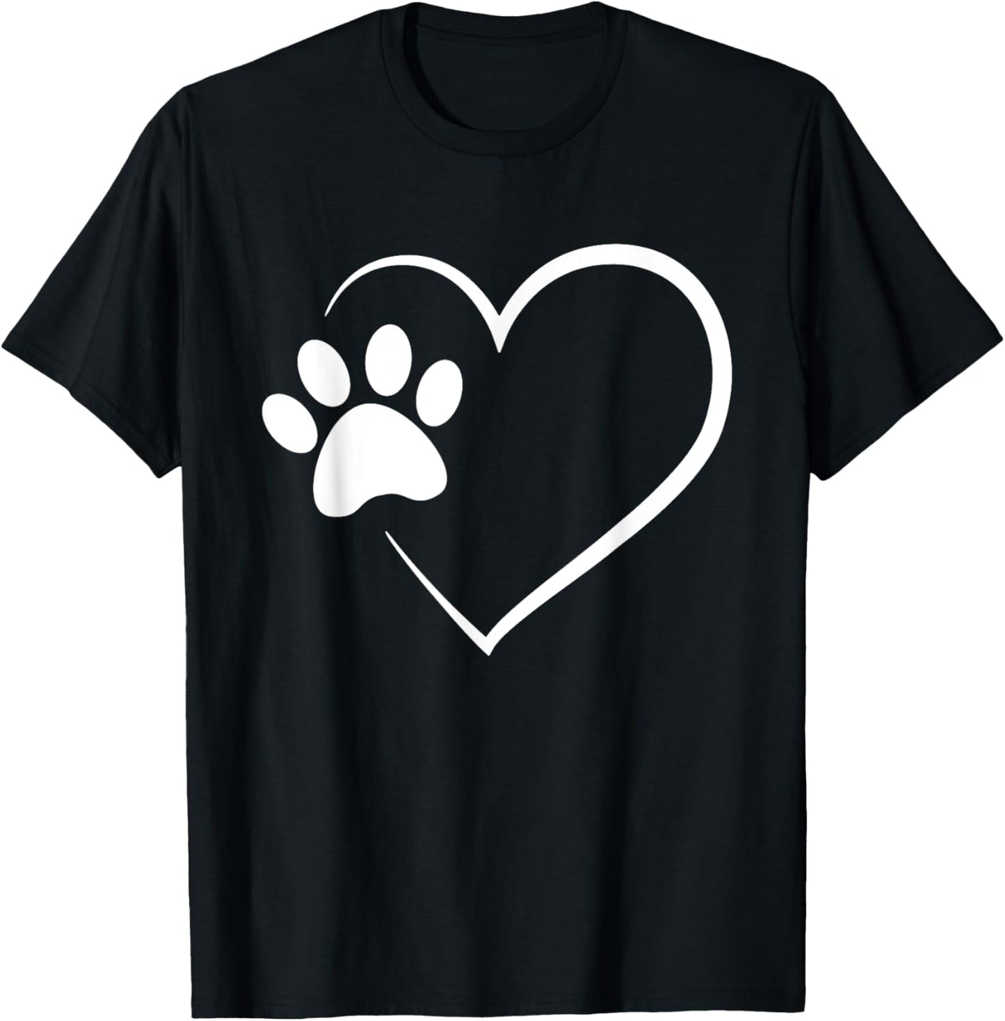 Dog Paw Heart - Dog Lover Gift for Dog Moms T-Shirt