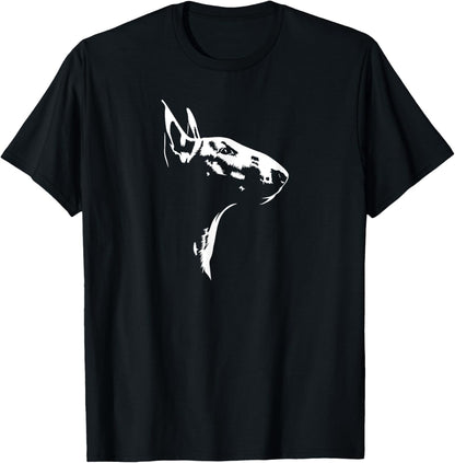 English Bull Terrier Silhouette portrait dog mom dog T-Shirt