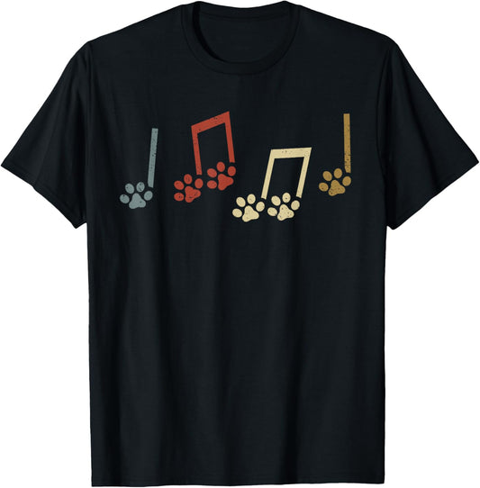 Dog Music Note Music Teacher Funny Country Music Dog Owner T-Shirt for Men Women Kids