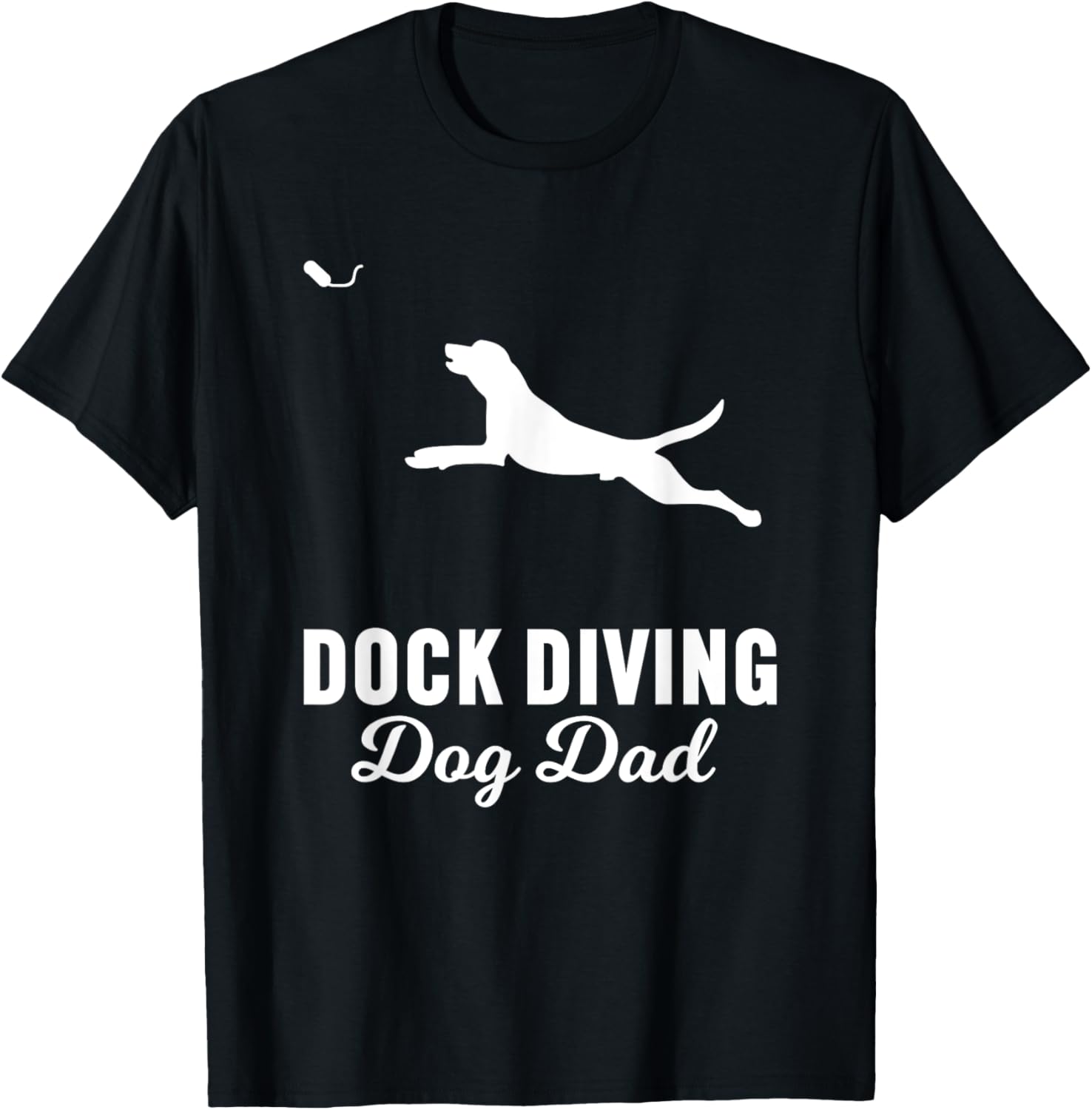 Dog Jumping Swimming Design | Dock Diving Dog Dad Men Women Girls Kids T-Shirt