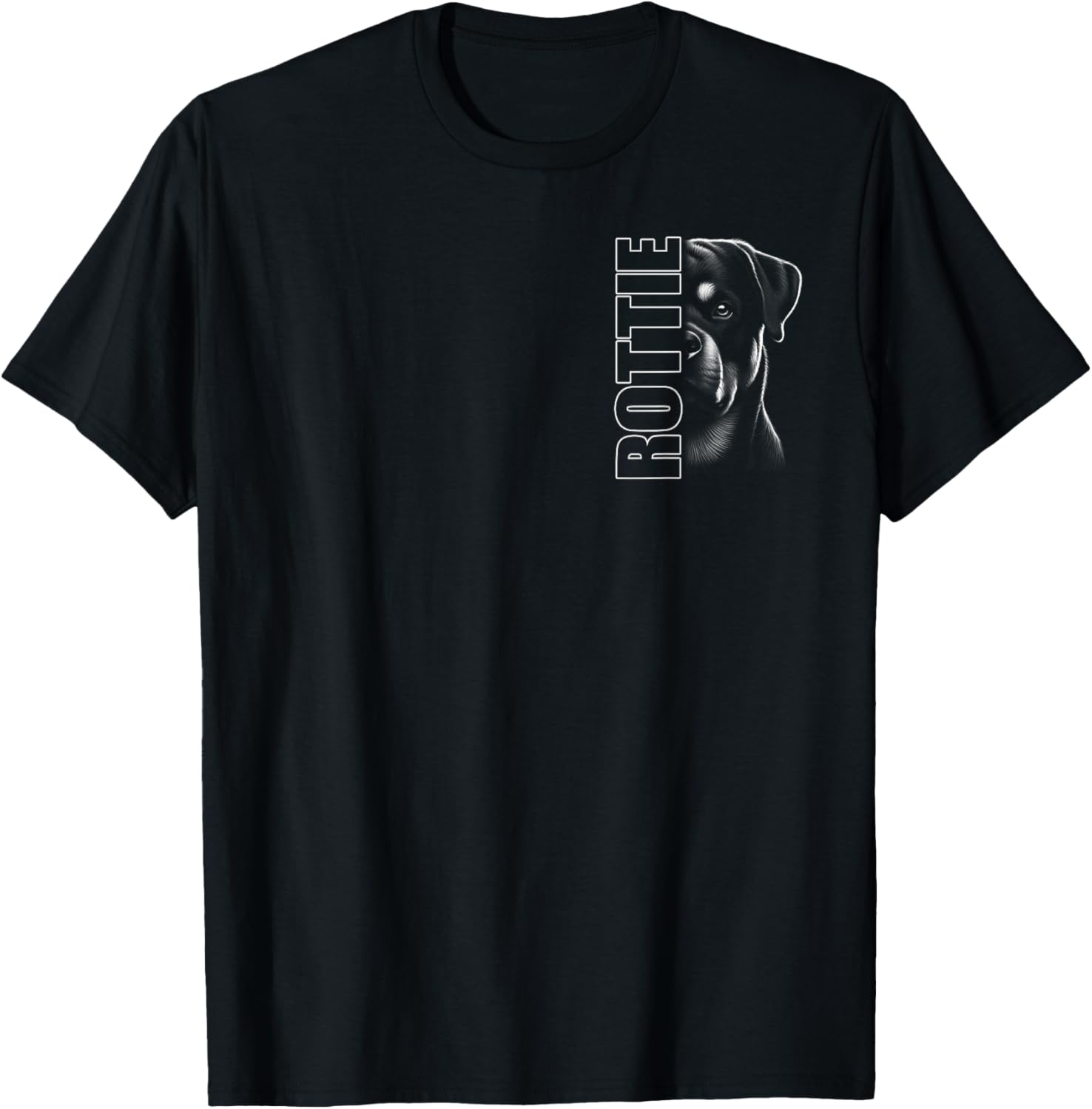 Fashionable Rottweiler Design with Stylish Text on Chest T-Shirt