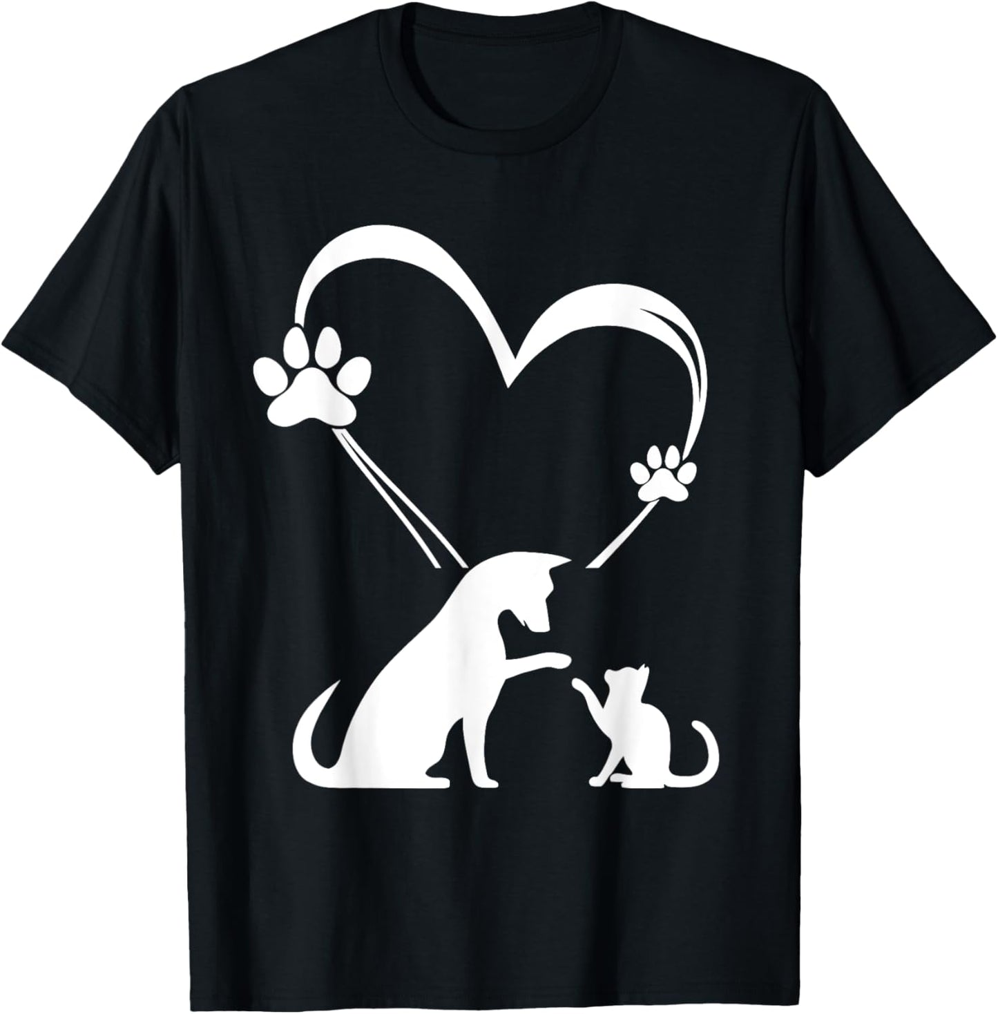 Dog Puppy and Baby Cat Heart - Animal Dog &amp; Cat Heart T-Shirt