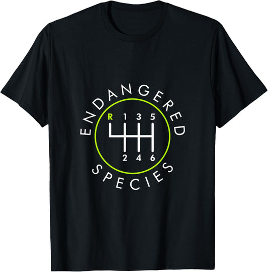 Endangered Species Manual Gearbox Stick Shift 6 Speed T-Shirt