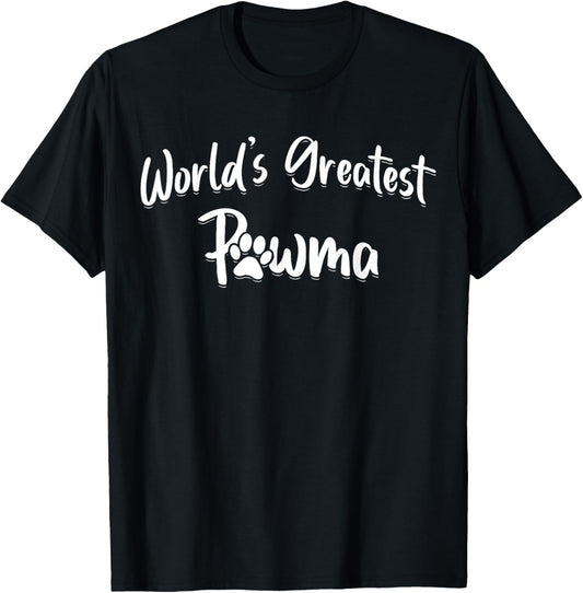 Dog Grandma Shirt Worlds Greatest Pawma Mothers Day Gifts T-Shirt for Men Women Girls Kids