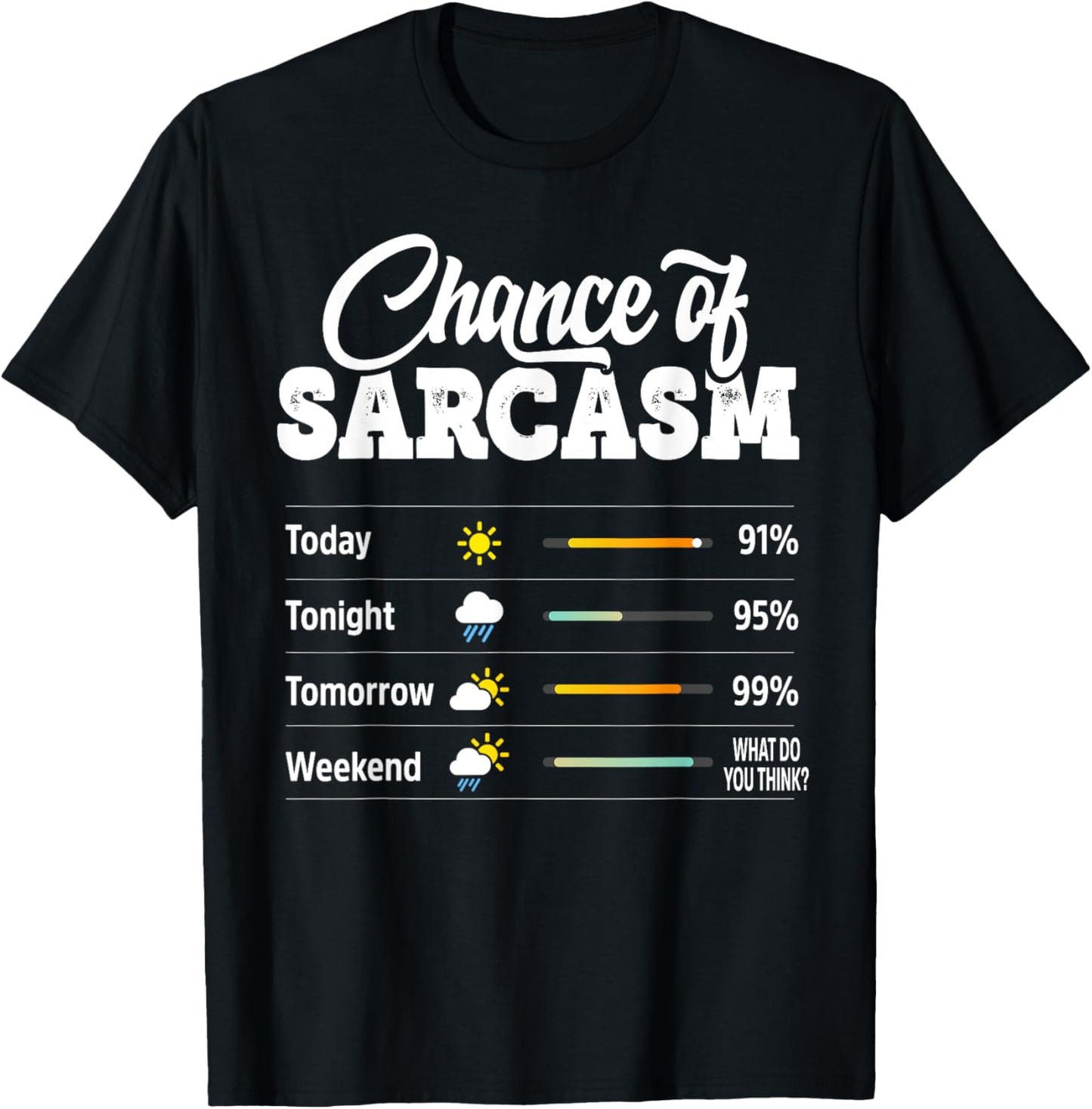 Funny Chance of Sarcasm Humor Fun Sarcastic Mens Women T-Shirt