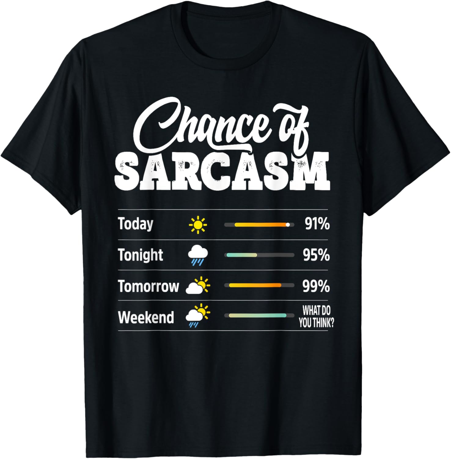 Funny Chance of Sarcasm Humor Fun Sarcastic Mens Women T-Shirt
