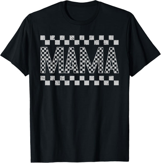 Funny Checkered Mama Black White Gift Women T-Shirt