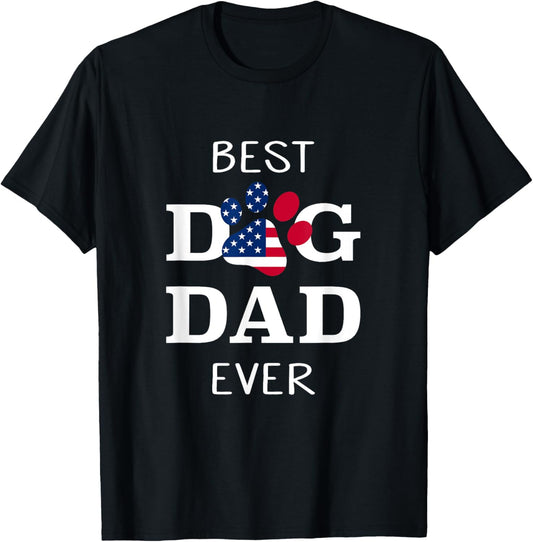 Dog Dad Patriotic Flag Paw T Shirt
