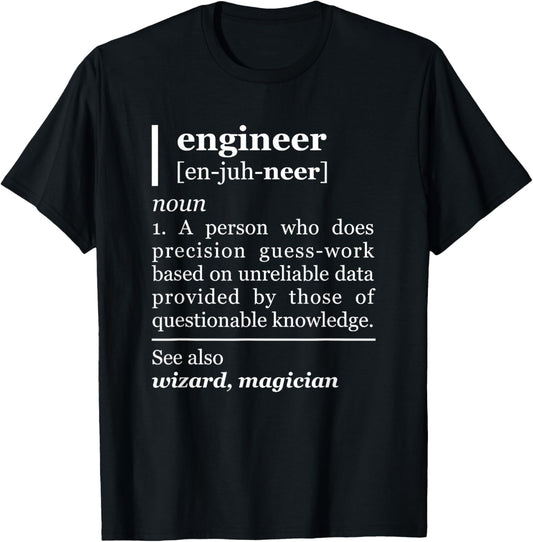 Engineer Definition Funny For Him Men Christmas Engineering T-Shirt