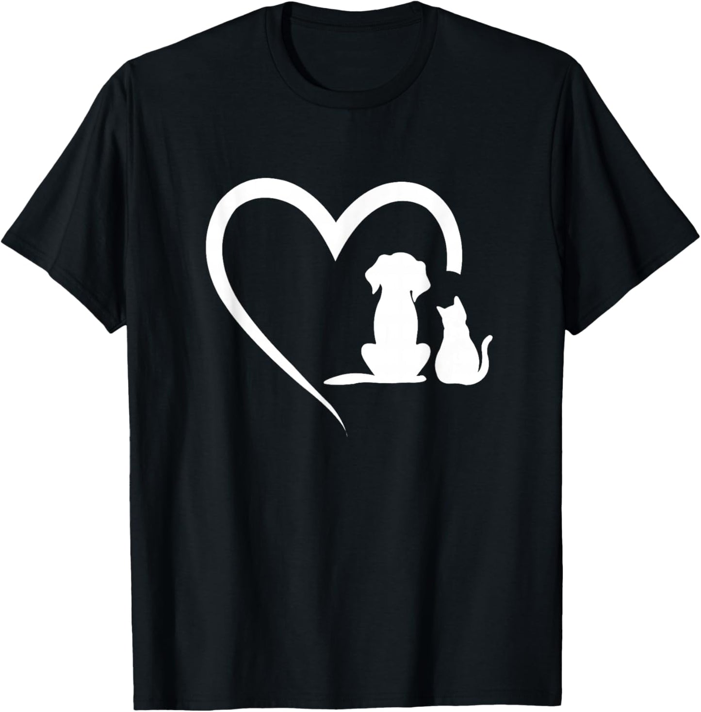 Dog Puppy and Baby Cat Heart - Animal Dog &amp; Cat Heart T-Shirt