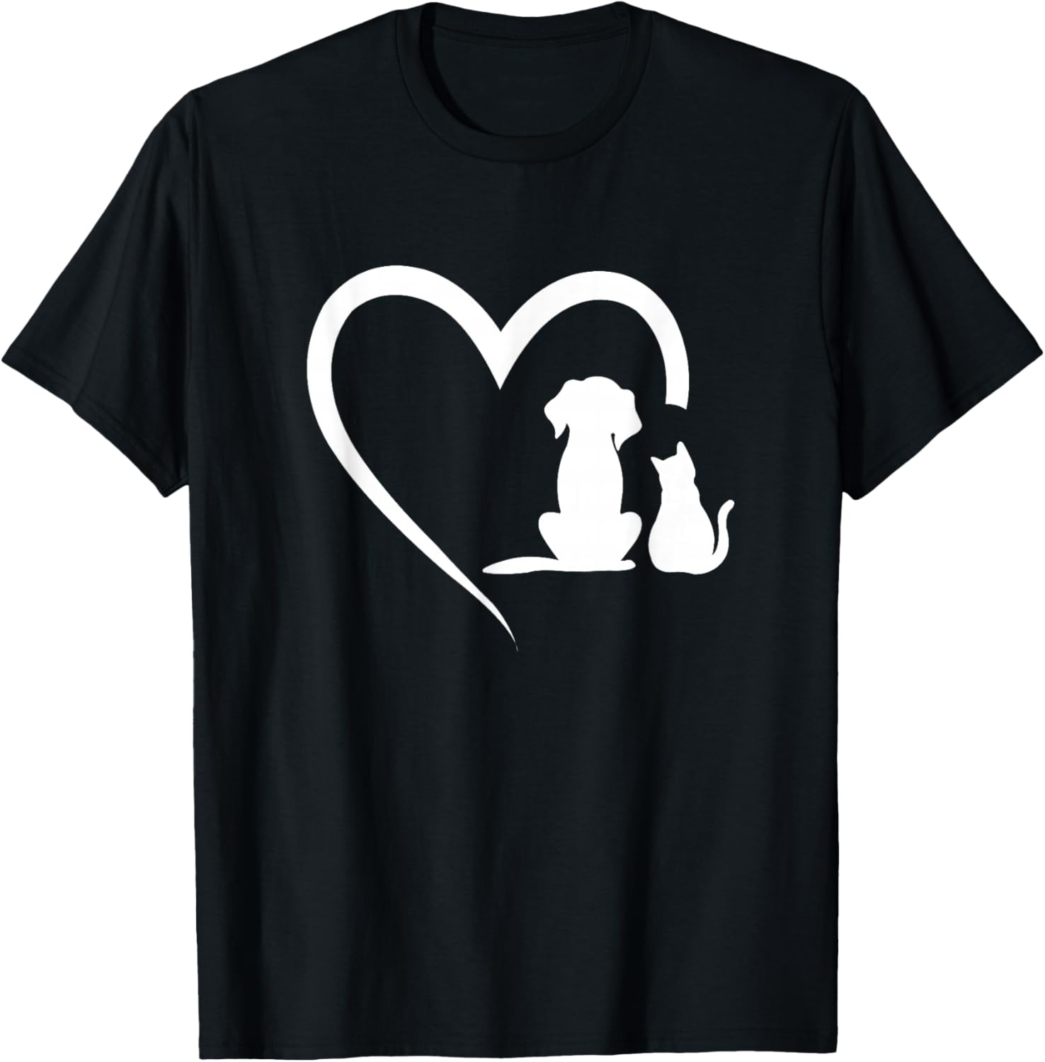 Dog Puppy and Baby Cat Heart - Animal Dog &amp; Cat Heart T-Shirt