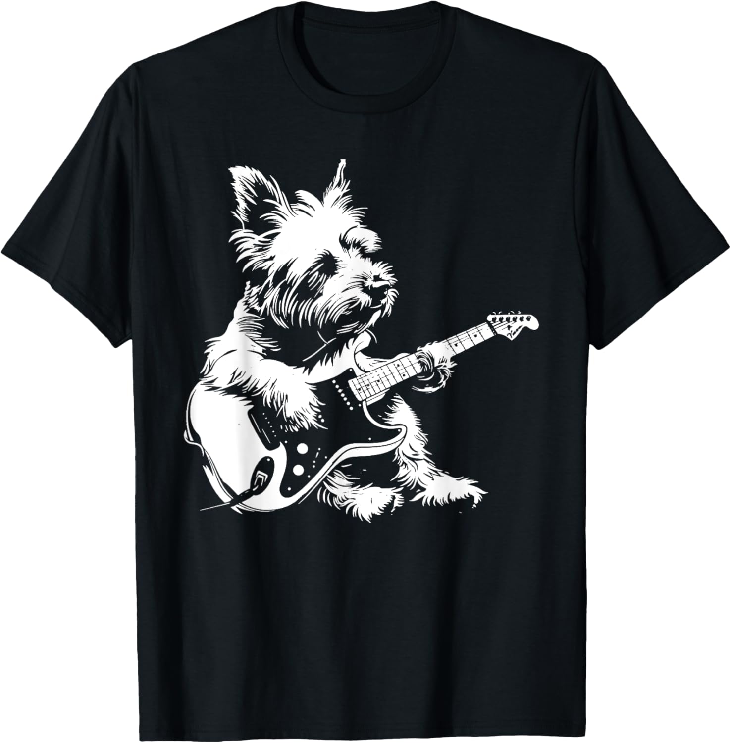 Dog Guitarist Guitar - Westie Dad Mom T-Shirt