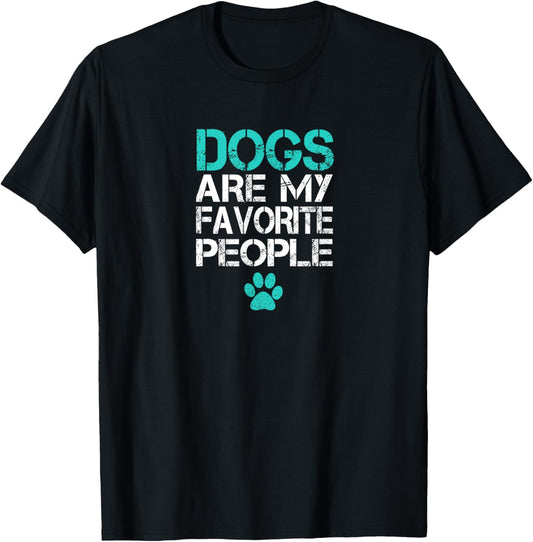 Dogs Are My Favorite People Funny Retro Cool Dog Lover Owner T-Shirt for Men Women Girls Kids
