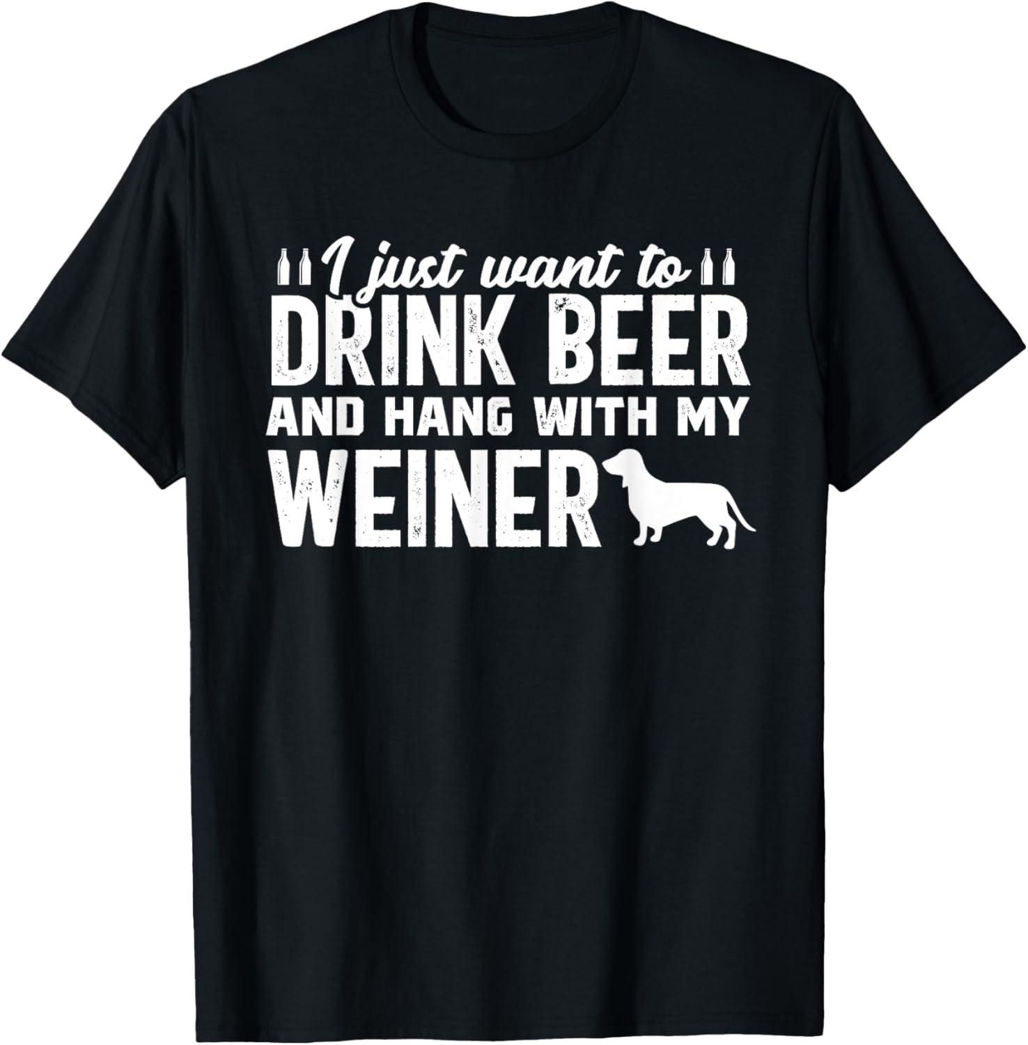 Drink Beer Funny Weiner Daschund Dog Dad Father's Day T-Shirt