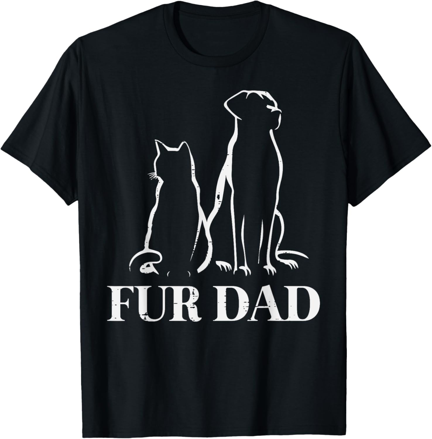 Fathers Day Fur Dad Dog Cat Papa Daddy Pet Lover Owner Men T-Shirt
