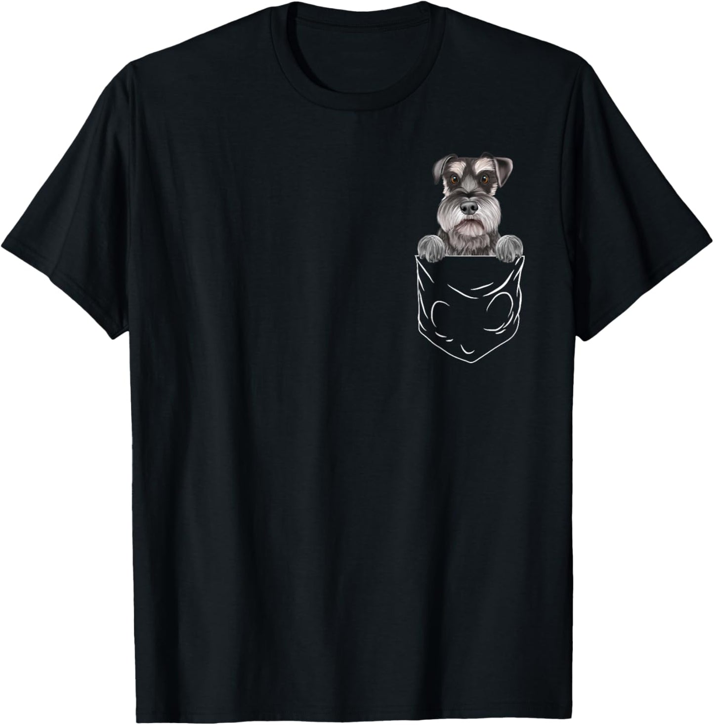 Dog In Pocket Miniature Schnauzer Funny Dog Lover T-Shirt