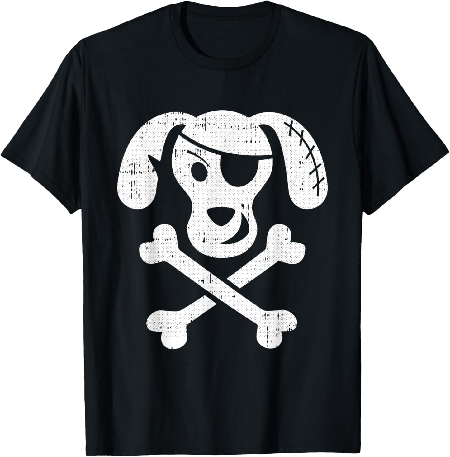 Dog Pirate Lazy Halloween Costume Puppy Skull Cross-bones T-Shirt for Men Women Kids