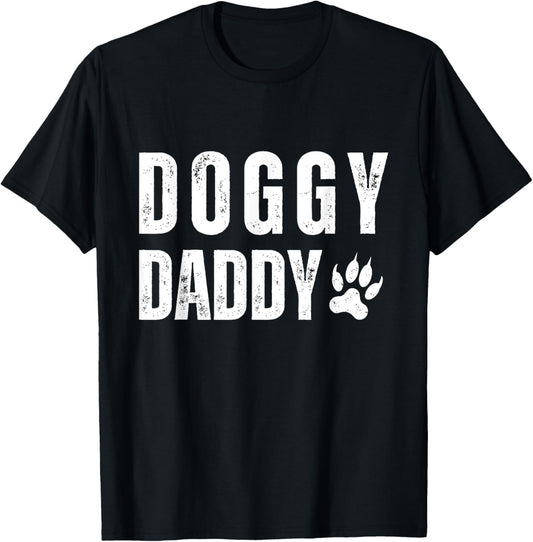 Fathers DOGGY DADDY Dog Paw for Dads Dog Owners Men T-Shirt
