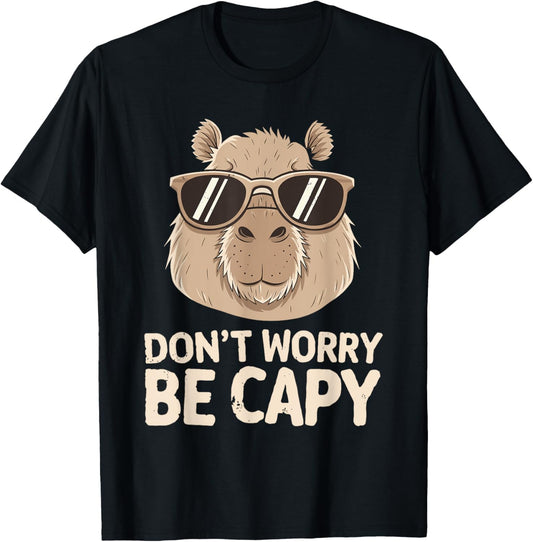 Dont Worry Be Capy lover Capybara Retro Men Women Boys Kids T-Shirt