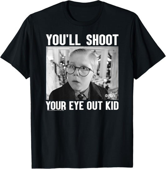 A Christmas Story Sad Ralphie Black and White Photo Holiday T-Shirt