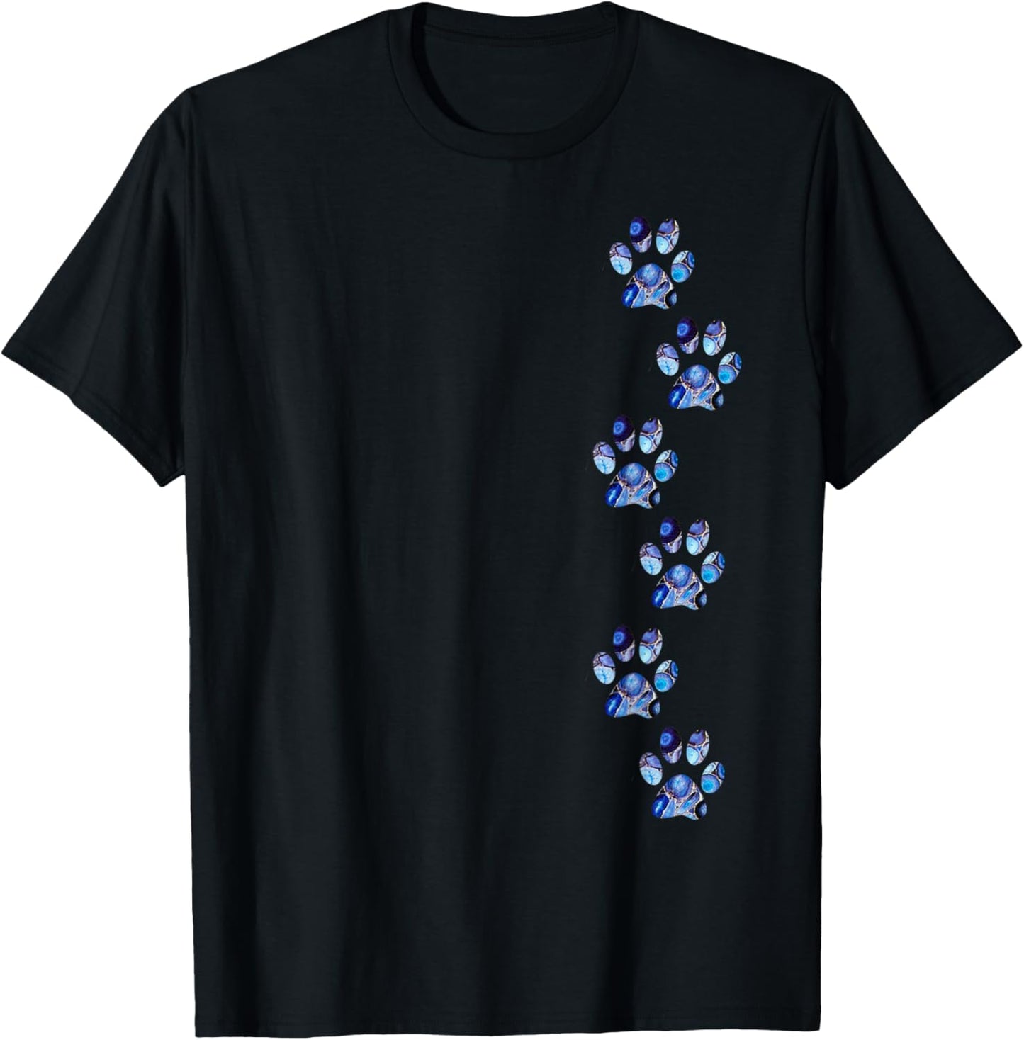 Dog paw prints mixed media collage art unique dog dad mom T-Shirt for Men Women Kids
