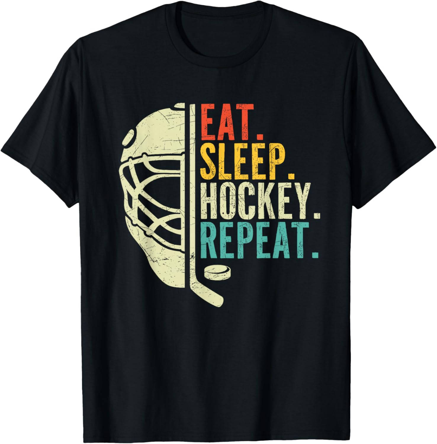 Eat Sleep Hockey Repeat Funny Boys Hockey Player T-Shirt