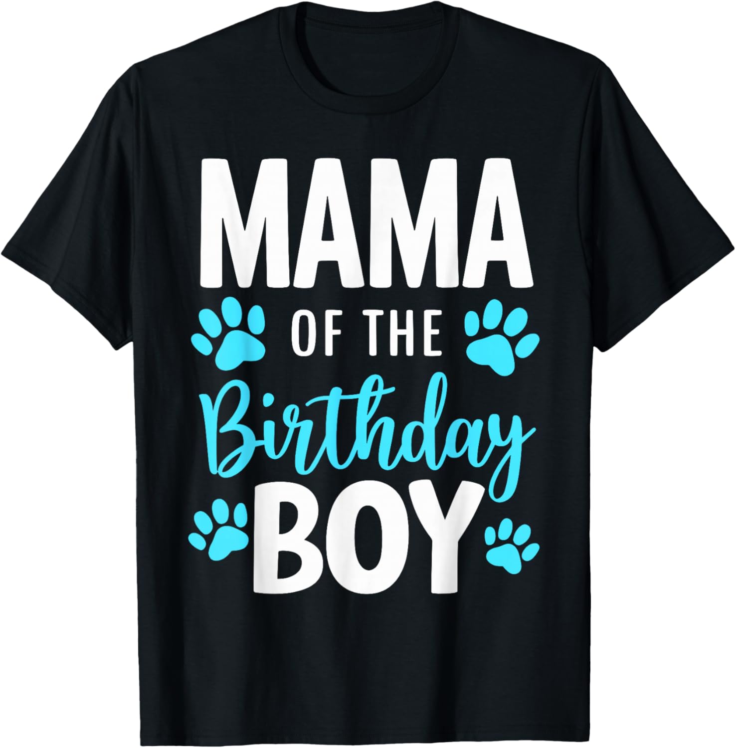 Dog Paw Mama Of The Birthday Boy Dog T-Shirt