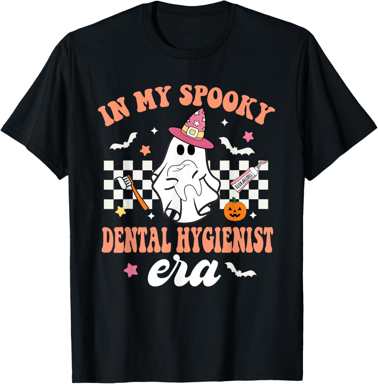 Groovy In My Spooky Dental Hygienist Era Ghost Halloween T-Shirt