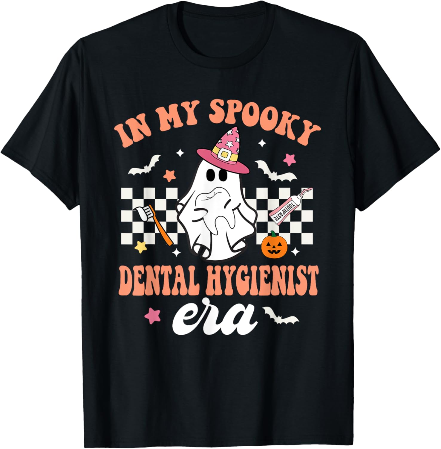 Groovy In My Spooky Dental Hygienist Era Ghost Halloween T-Shirt