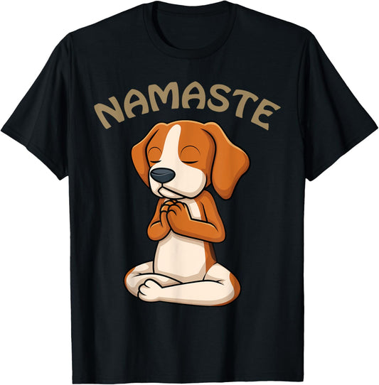 Dog Yoga Shirt Funny Puppy Lovers Yoga Gift Namaste Dogs T-Shirt