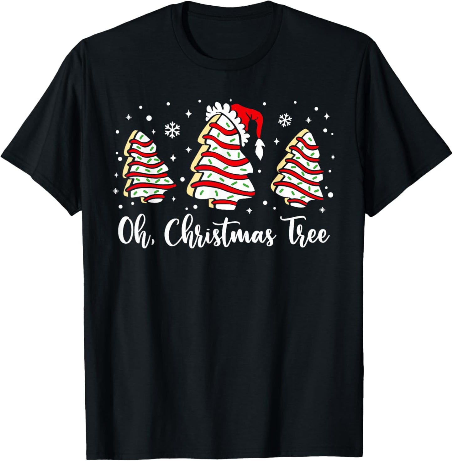 Groovy Oh Christmas Tree Cakes Debbie Becky Jen Cake Lovers T-Shirt
