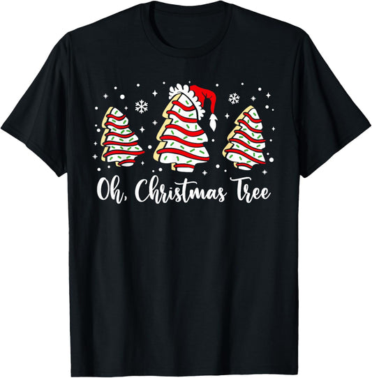 Groovy Oh Christmas Tree Cakes Debbie Becky Jen Cake Lovers T-Shirt