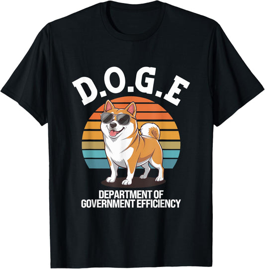 Dog Lover SHIBA Inu Puppy Mom &amp; Dog Dad Kids Teens DOGE Department Of Government Efficiency Cute Shiba Inu Dog Unisex-Child V-Neck T-Shirt