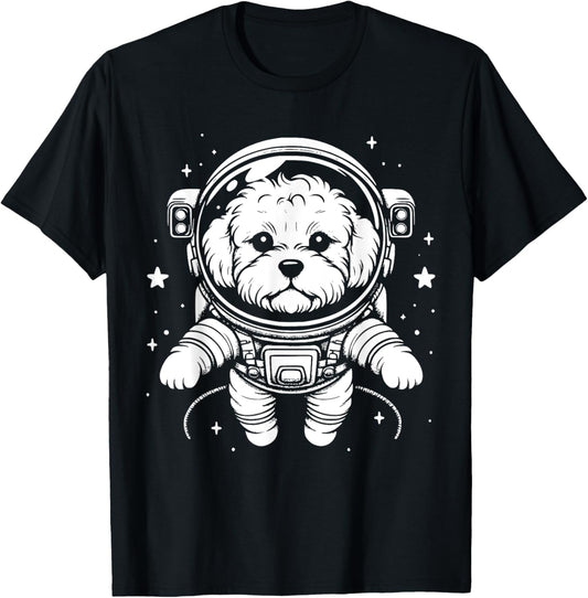 Dog Dad Mom Space - Astronaut Maltipoo T-Shirt for Men Women