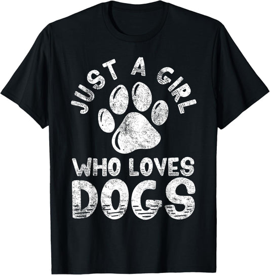 Dog Paw Pet Lover Girl T-Shirt